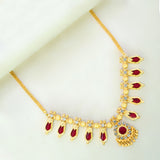 Traditional Kerala Nagapadam Necklace - Red