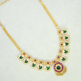 Traditional Mango Necklace- 5 Stone- Green