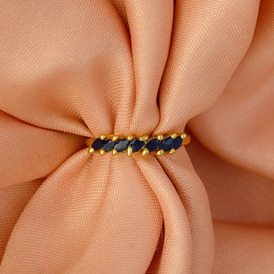 Adjustable Gold Plated Ladies Stone Finger Ring