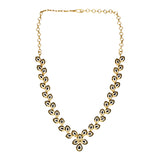 Alluring Gold Plated CZ Leaf Necklace