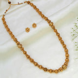 Antique Gold-Plated Beaded Long Necklace Set