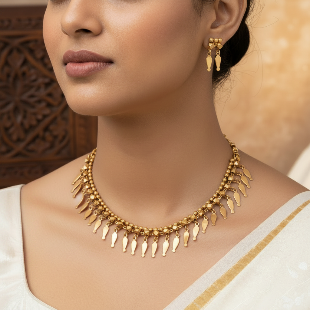 Antique Elakkathali Necklace with Earrings