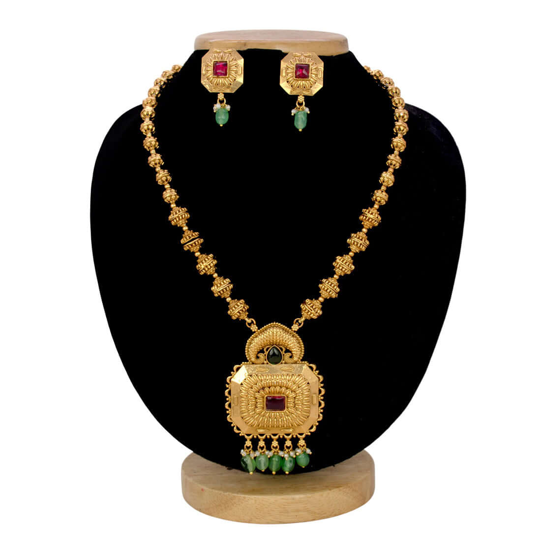 Antique-Gold-Plated-Kemp-Pendant-Necklace-Set