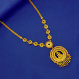 Antique Floral Semi-precious Stone Lakshmi Pendant Necklace