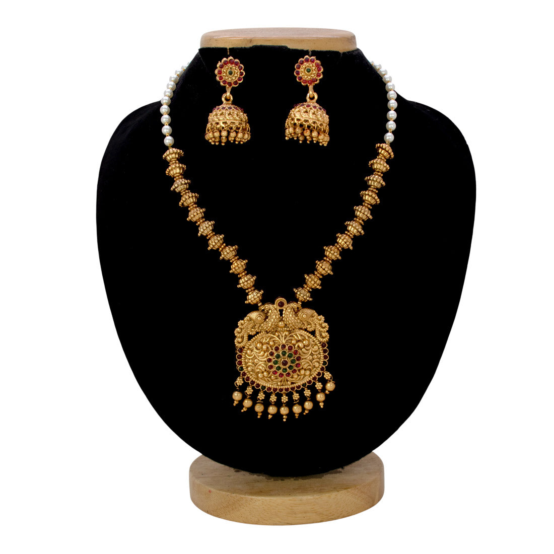 Antique-Kemp-Peacock-Pendant-Necklace-Set