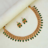 Antique Kemp Stone Peacock Feather Necklace Set