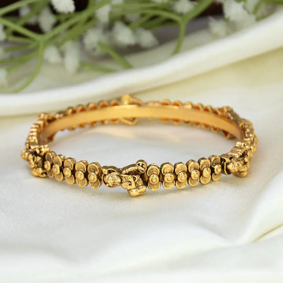 Antique Gold-Plated Baby Krishna Bangle