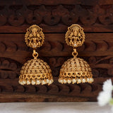 Antique Lakshmi Pearl Hanging Jhumka Earrings
