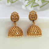 Antique Lakshmi Pearl Hanging Jhumka Earrings