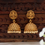 Antique Lakshmi Pearl Hanging Jhumka Earrings