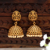 Antique Lakshmi Pearl Hanging Jhumka Earrings