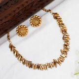 Antique Gold-Plated Leaves Necklace Set