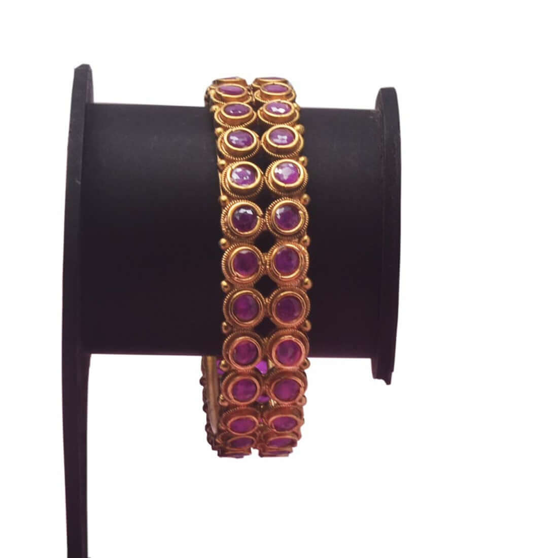 Antique-matte-chettinad-ruby-broad-bangle