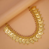 South Indian Big Lakshmi Kasu Ruby Stone Necklace