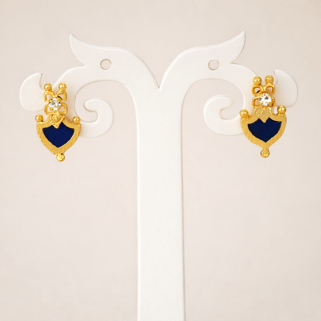 South Traditional Gold Plated Palakka Ear Studs - K Supreme