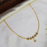 Gold-Plated Multicoloured Stone Floral Short Necklace