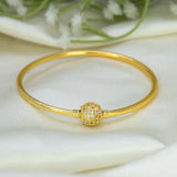 Charming Gold-Plated White CZ Stone Ball Bangle