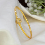 Charming Gold-Plated White CZ Stone Ball Bangle