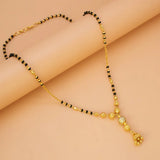 Gold Plated CZ Stone Ball Pendant Mangalsutra Necklace