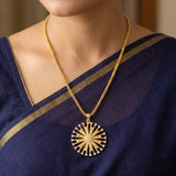 Gold Plated Dandelion Design CZ Pendant