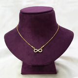 CZ Stone Infinity Pendant Box Chain Necklace