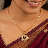 Gold Plated CZ Stone Om Pendant