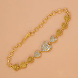 Charming Gold Plated CZ Stone Heart Bracelet