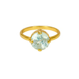 Fascinating Gold Plated Sapphire Stone Finger Ring- White