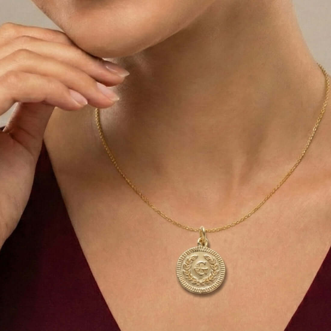 Classic-Gold-Plated-Medallion-Design-Coin-Pendant