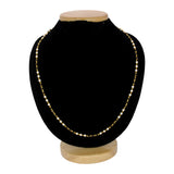 Classy Gold Plated Black Crystal Pearl Mala