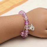 Crackle-Majenta-Crystal-Beaded-Butterfly-Charm-Bracelet