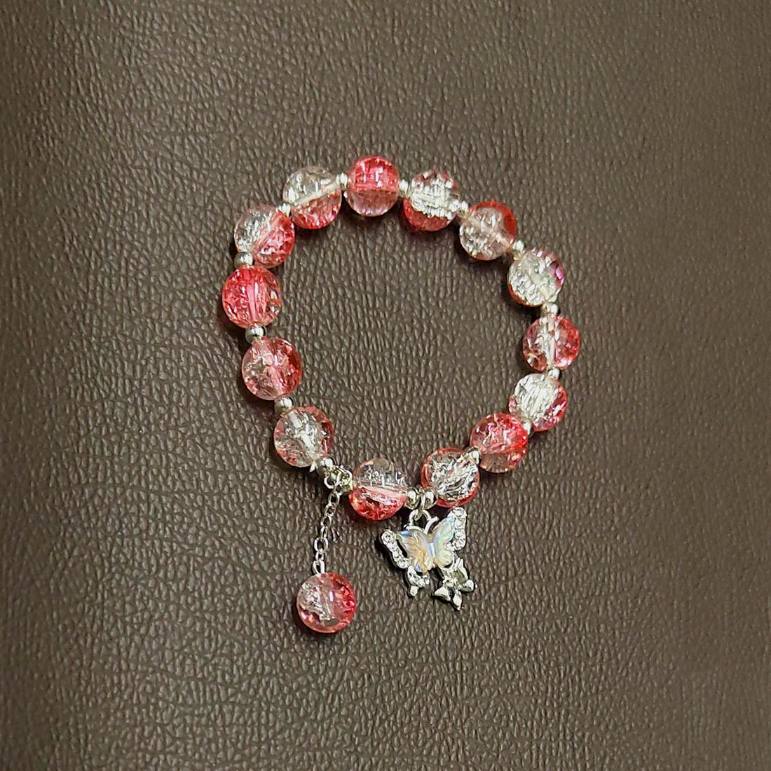 Crackle_Red_Crystal_Beaded_Butterfly_Charm_Bracelet
