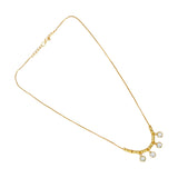 Stylish Gold Plated Crystal Hanging Beads Necklace