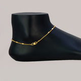 Stylish Gold Plated Curb Chain Heart Anklets