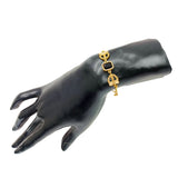 Cute Gold Plated Square Black Stone Ladies Bracelet