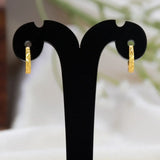 Gold Plated Geometric Engraved Hoop Earrings