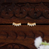 Gold-Plated Cubic Zirconia Arc Second Stud Earrings