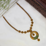 Antique Gold Plated Floral Victorian Long Necklace