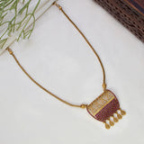 Victorian Style Antique Stone Mesh Pendant Necklace