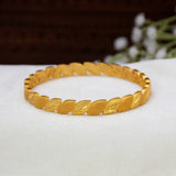 Gold-Plated Textured Leaf Bangle