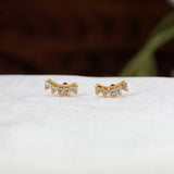 Gold-Plated Cubic Zirconia Arc Second Stud Earrings