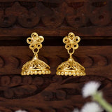Gold-Plated Designer Filigree Jhumka Earrings