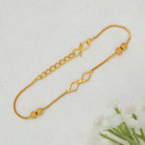 Gold Plated Geometric Loop Beaded Ladies Bracelet