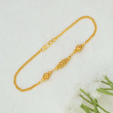 Gold Plated Curb Chain Hollow Beaded Bracelet