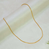 Gold-Plated Thin Box Chain Necklace for Women & Kids, 15 Inch
