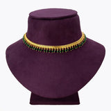 Gold Plated Beads Hanging Choker Necklace