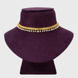 Gold Plated Beads Hanging Choker Necklace