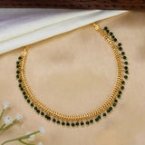Gold Plated Beads Hanging Choker Necklace