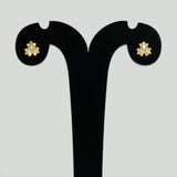 Golden CZ Flower Stud Earrings for Kids