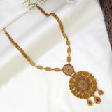 Antique Gold Filigree Mandala Pendant Long Necklace